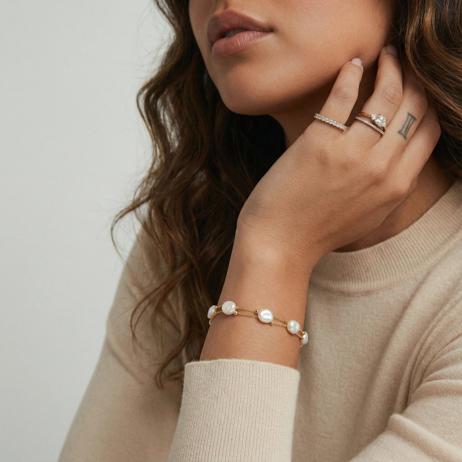 Baroque Pearl Layered Bracelet | CAELIA