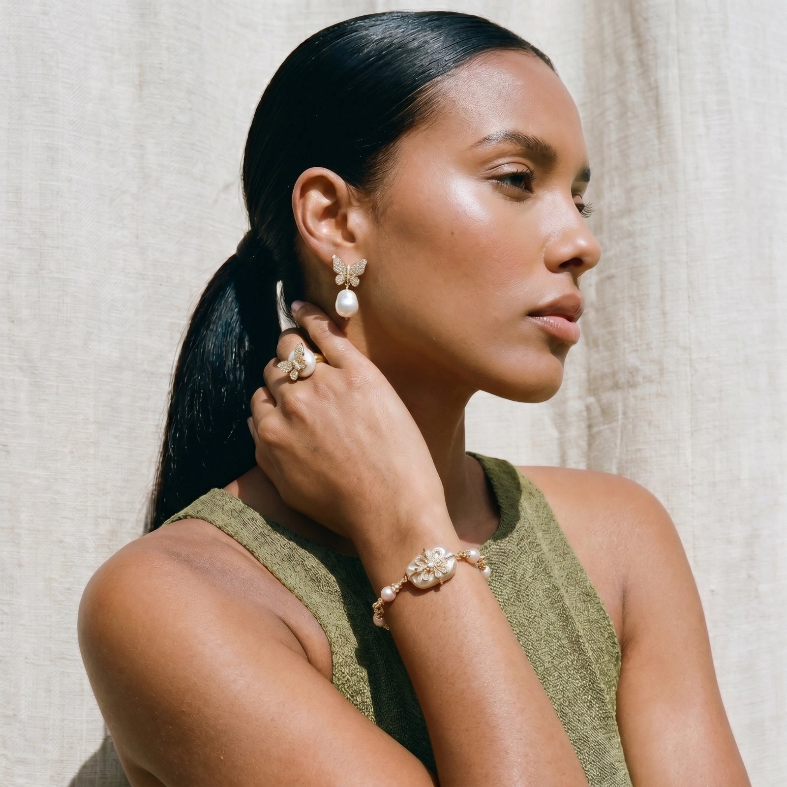 Baroque Pearl Bloom Bracelet | CAELIA